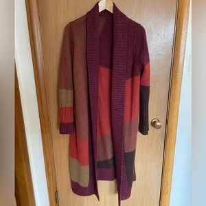 Chicos Abstract Wool Mohair Open Cardigan Duster Size M/L